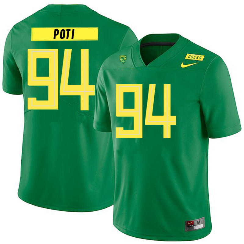 Men #94 Sua'ava Poti Oregon Ducks College Football Jerseys Sale-Green